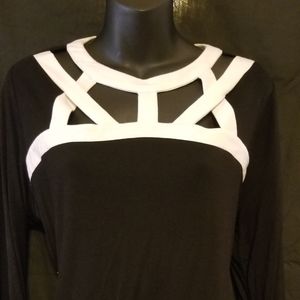 INC SEXY BLACK AND WHITE  TOP